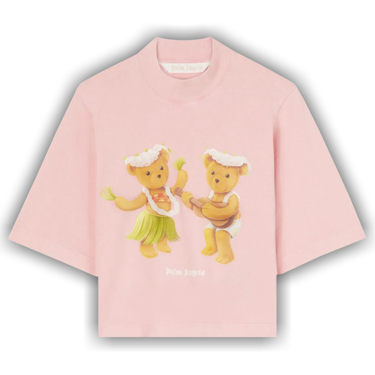 Palm Angels GD Dancing Bears Cropped Tee 'Fuchsia/Fluo Brown'
