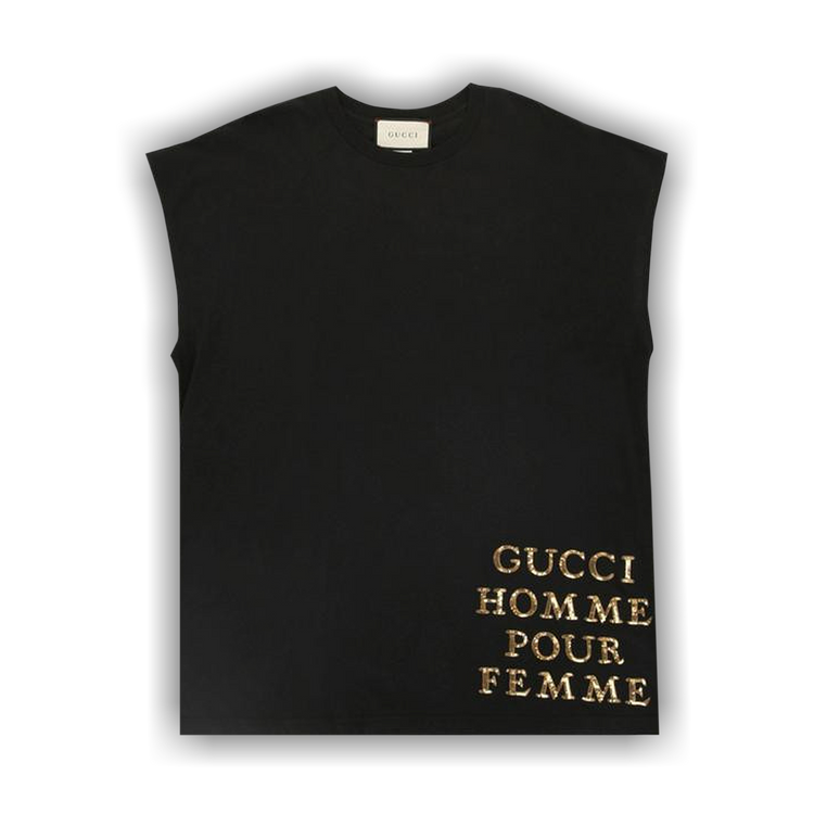 Gucci Homme pour Femme patch with sequins T-shirt Black NEW