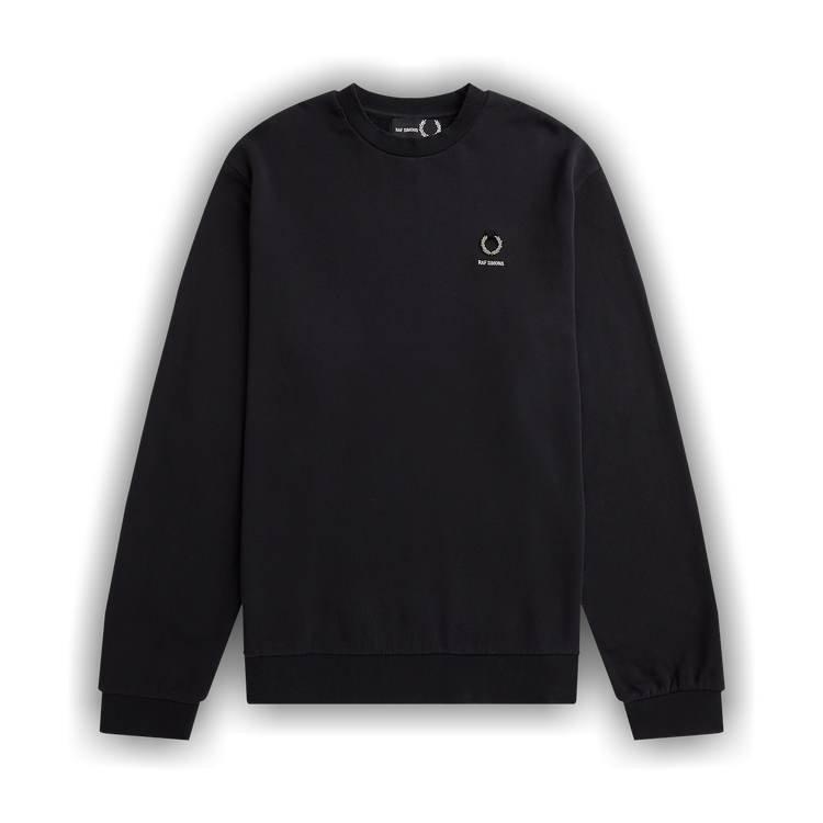 Buy Fred Perry x Raf Simons Destroyed Crew Neck Sweatshirt 'Black' - SM1952  102 | GOAT