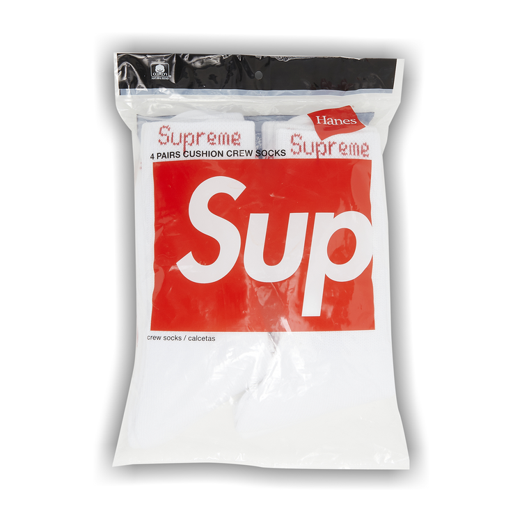 Buy Supreme x Hanes Crew Socks (4 Pack) 'White' - SS22A26