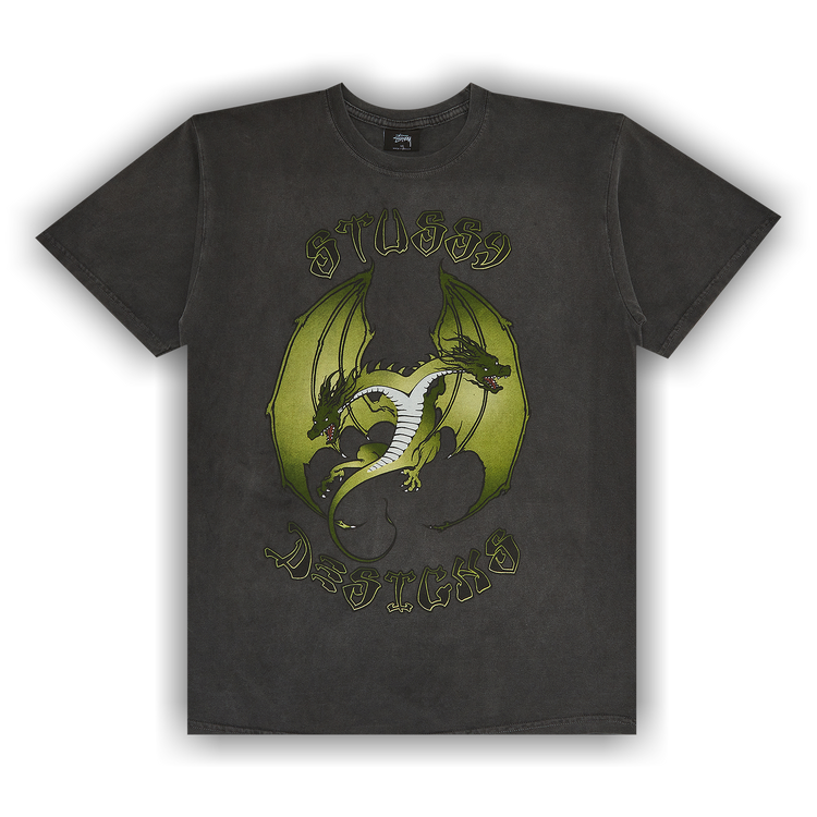 【Stussy】 Stussy Dragons Pigment Dyed LS T-Shirt Black Stussy Dragons Pigment Dyed L/S Tee Black Men's - SS24 - US