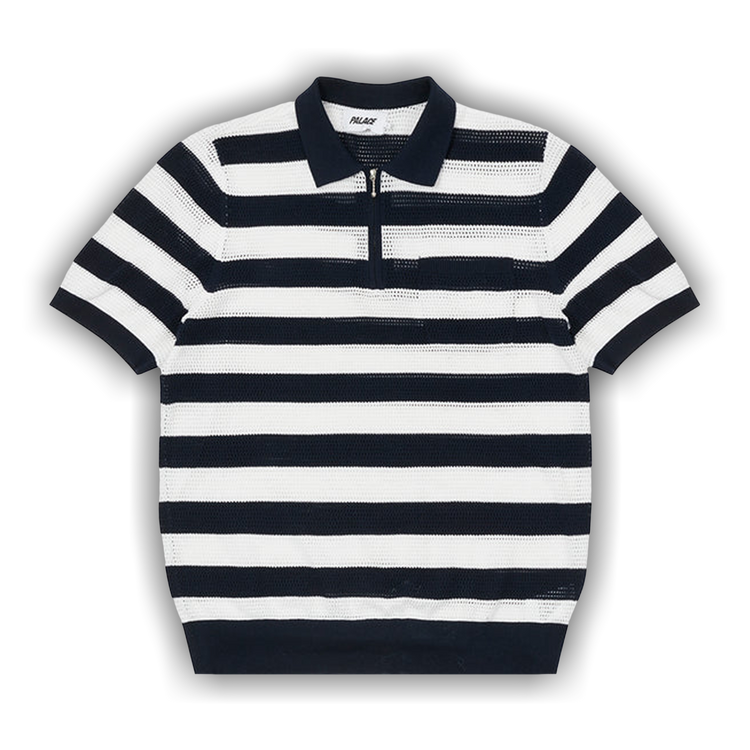 Buy Palace Stripe Mesh Polo 'Navy/White' - P22ES073 | GOAT