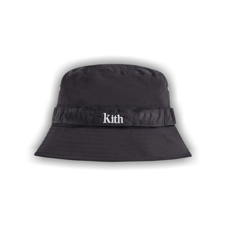 Buy Kith Wrinkle Nylon Serif Bucket Hat 'Battleship' - KHM050098