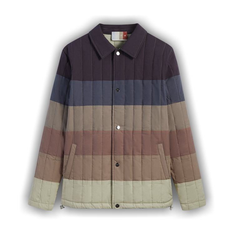 Buy Kith Striped Poplin Carmine Coaches Jacket 'Battleship