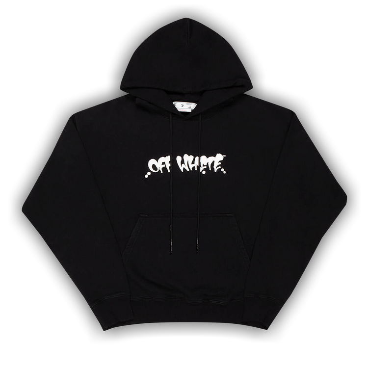 ★Off-White★ Front and back half logo skate hood black OMBB Off-White OW 23 Skate Black Hoodie | OMBB085S24FLE0121022