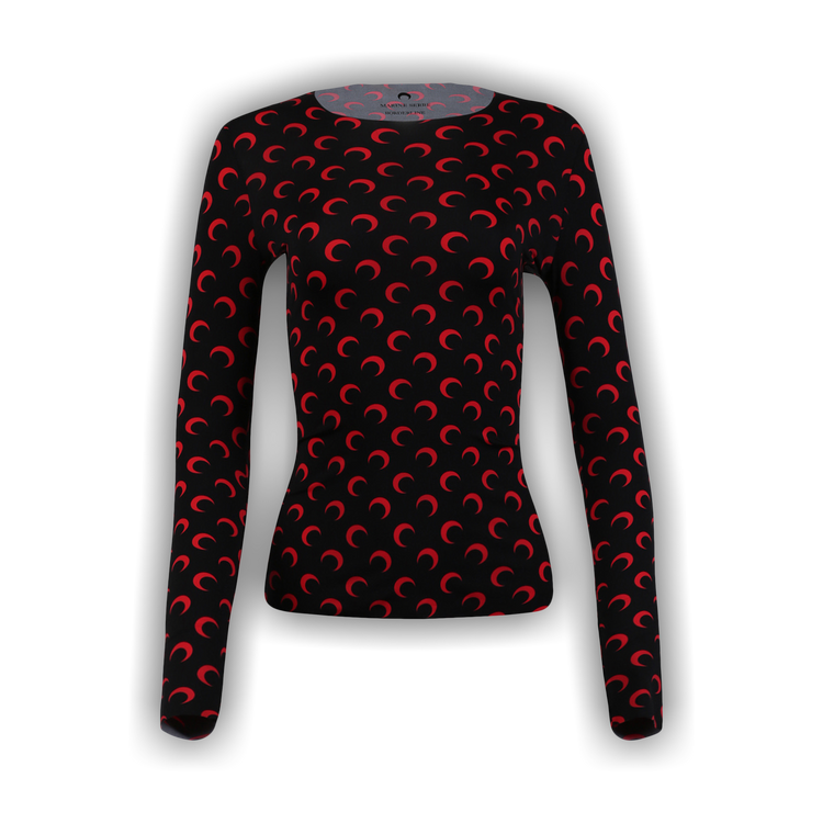 Buy Marine Serre Second Skin Moon Top 'All Over Moon Red