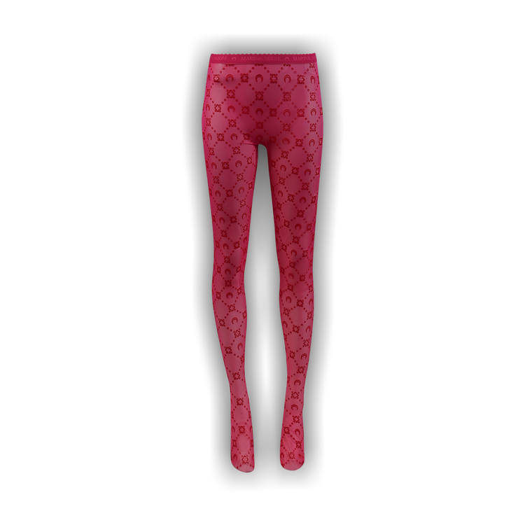 MARINE SERREタイツ Marine Serre Black Crochet Jacquard Moon Tights Marine Serre