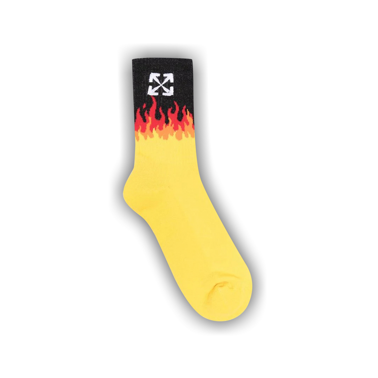 Buy Off White Flames Socks Yellow White OMRA014S22KNI0021801