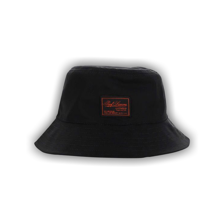 Buy Raf Simons Reversible Bucket Hat With Woven Label 'Black