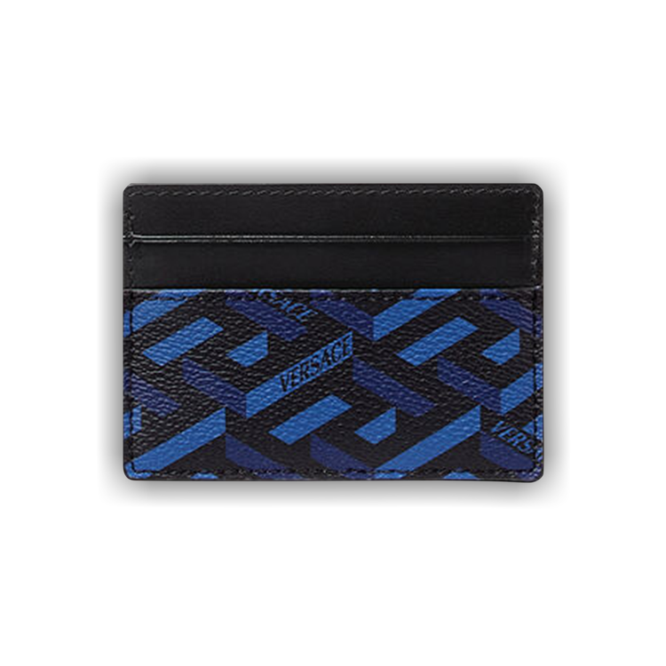 Buy Versace La Greca Signature Card Holder 'Black/Blue' - DPN2467 