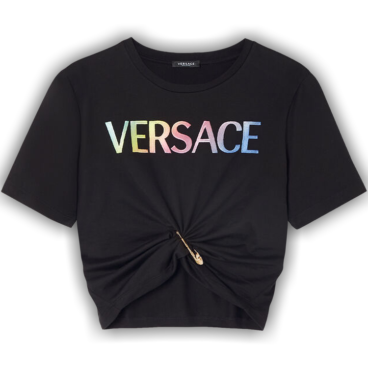 Buy Versace Safety Pin Logo T-Shirt 'Black' - 1004162 1A04550