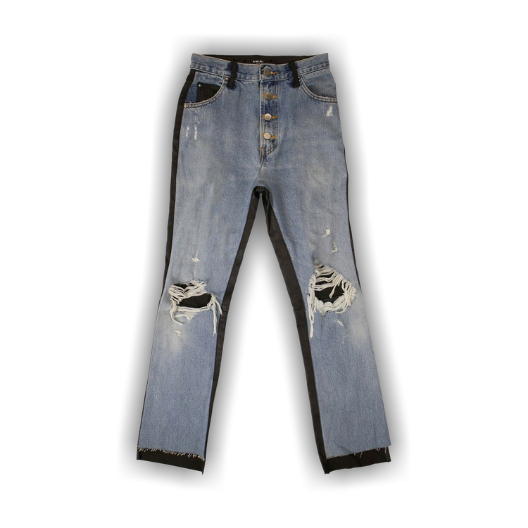 【AMERI】DENIM DETAIL ECO LEATHER PANTS Buy Amiri Denim Leather Pants 'Blue' - WBLTD CRFINK BLUE | GOAT