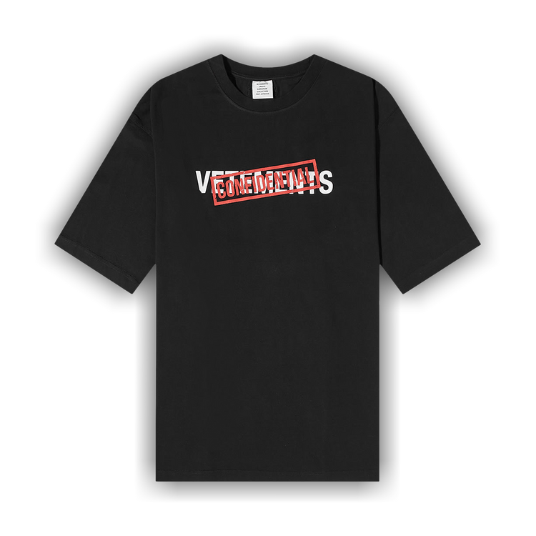 Buy Vetements Confidential Logo T-Shirt 'Black' - UA53TR460B BLAC