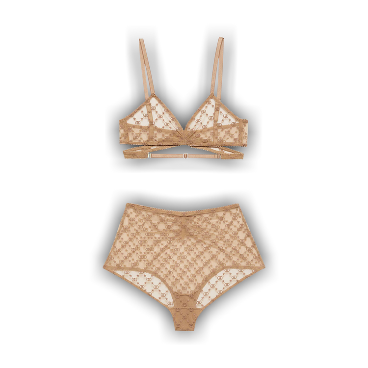 Buy Gucci GG Star Tulle Lingerie Set 'Beige' - 695771 XUAEB