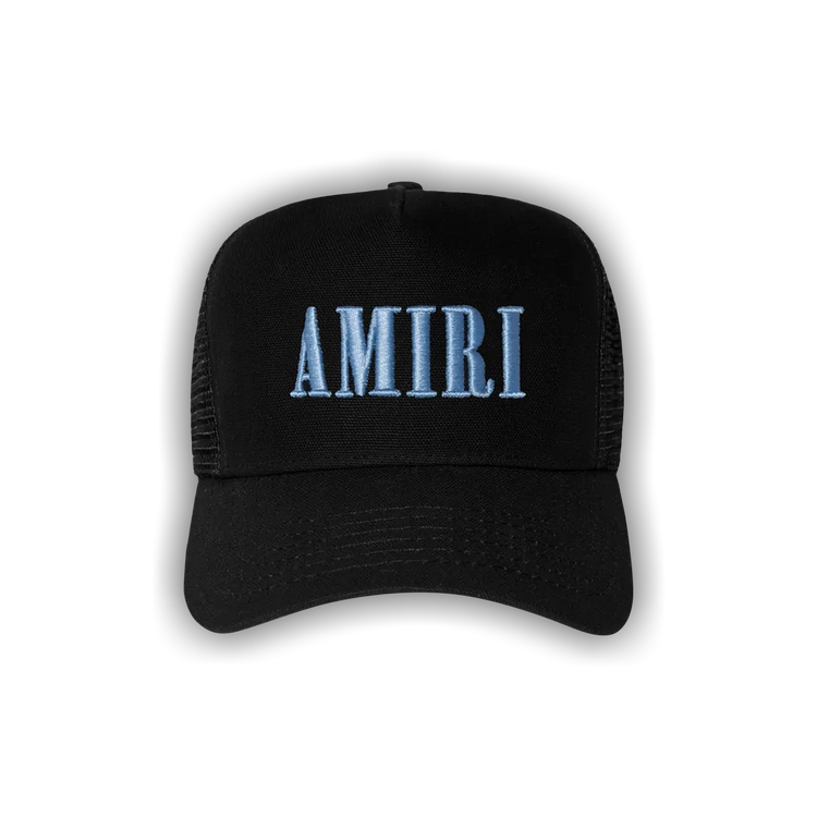 Buy Amiri Core Logo Trucker Hat 'Black/Dusty Blue' - PF22MAH001