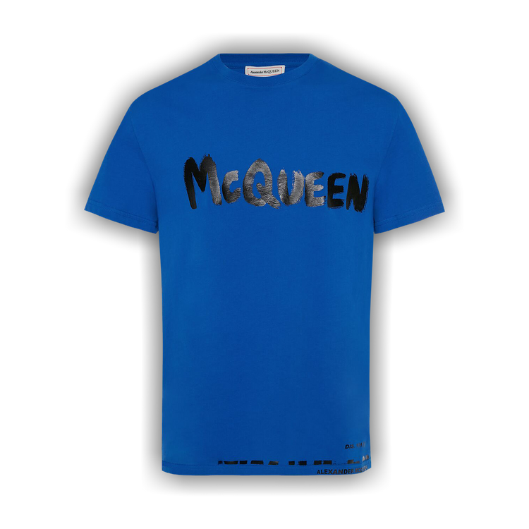 Buy Alexander McQueen Graffiti Print T-Shirt 'Royal Blue/Mix