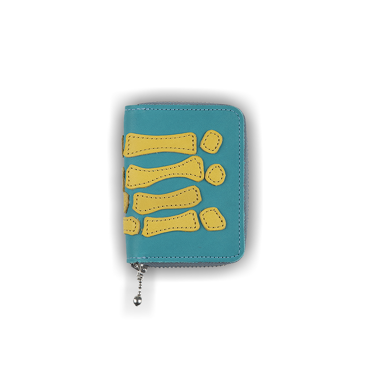 Buy Kapital Thumb Up Bone Hand Zip Mini Wallet 'Sax