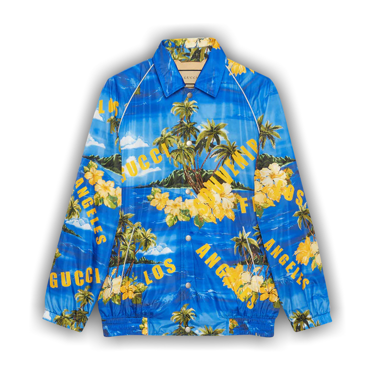 Buy Gucci Printed Nylon Jacket 'Blue/Yellow' - 694137 ZAJI0 4216