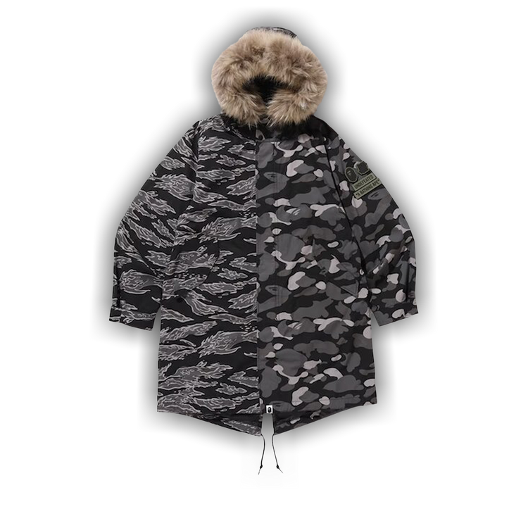 激安ブランド 'Silver' Jacket Hoodie M-51 Undefeated x BAPE Buy - 140 1E80 ミリタリージャケット