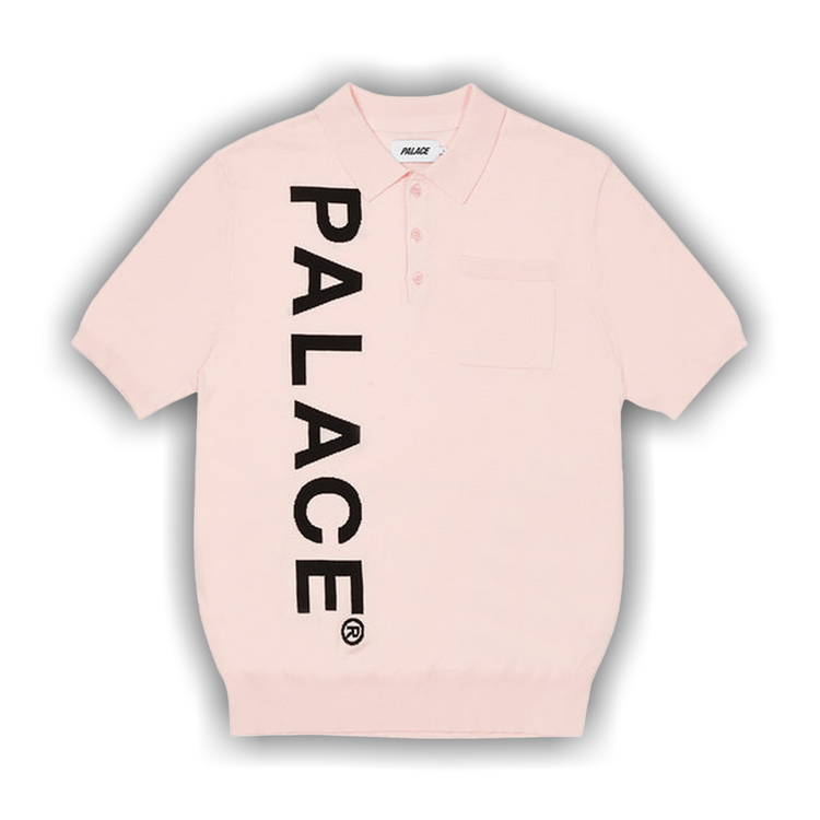 Size l Palace Intarsia Font Polo 'Pink'