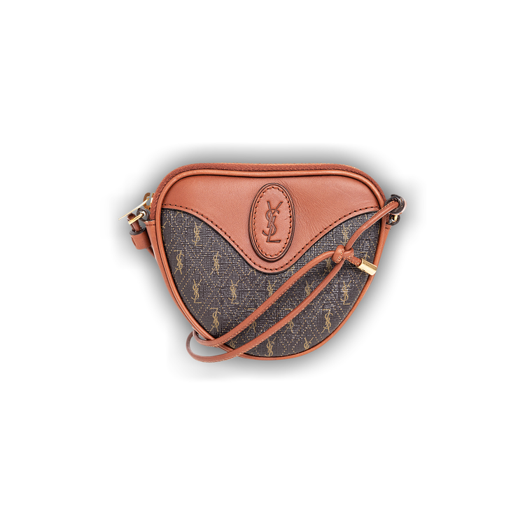 Saint Laurent Le Monogram Coeur Shoulder Bag In Chocolate