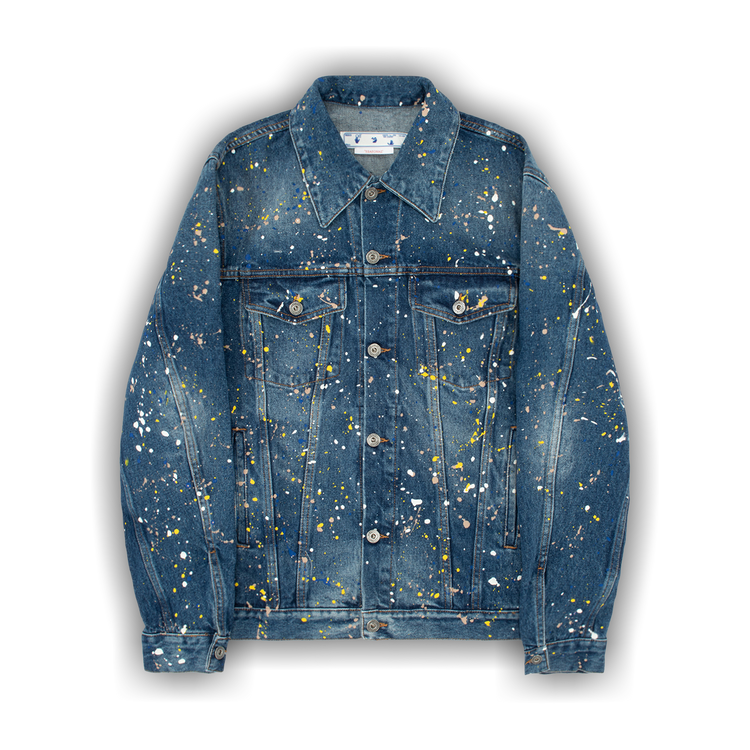 Buy Off White Paint Skate Denim Jacket Blue OMYE077F22DEN0034000 GOAT