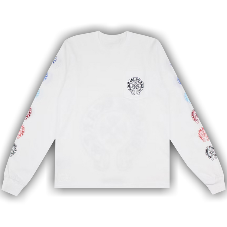 Tシャツ・カットソー Chrome Hearts CH Multi Color Horseshoe Long Sleeve T-Shirt Chrome Hearts Multi Color Horseshoe Long Sleeve T-Shirt