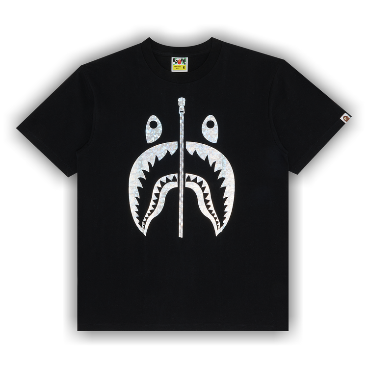 Buy BAPE Foil Shark Tee Black Silver 0039 100000103FST BLAC GOAT CA