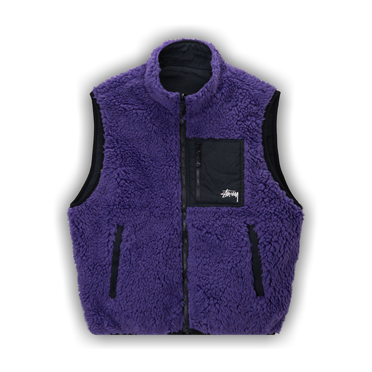 Buy Stussy Sherpa Vest 'Purple' - 118506 PURP | GOAT