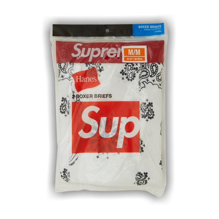 Buy Supreme x Hanes Bandana Boxer Briefs (2 Pack) 'White 