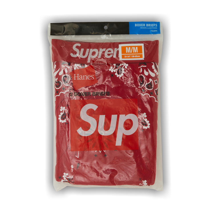 Buy Supreme x Hanes Bandana Boxer Briefs (2 Pack) 'Red