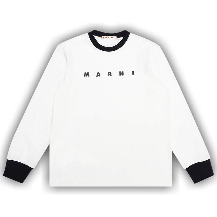 Buy Marni Kids Logo Long-Sleeve T-Shirt 'White' - M00574 M00NE