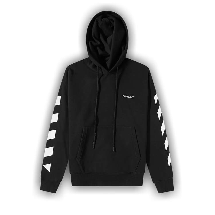 Buy Off White Diag Helvetica Over Hoodie Black White OMBB037C99FLE0011001 GOAT