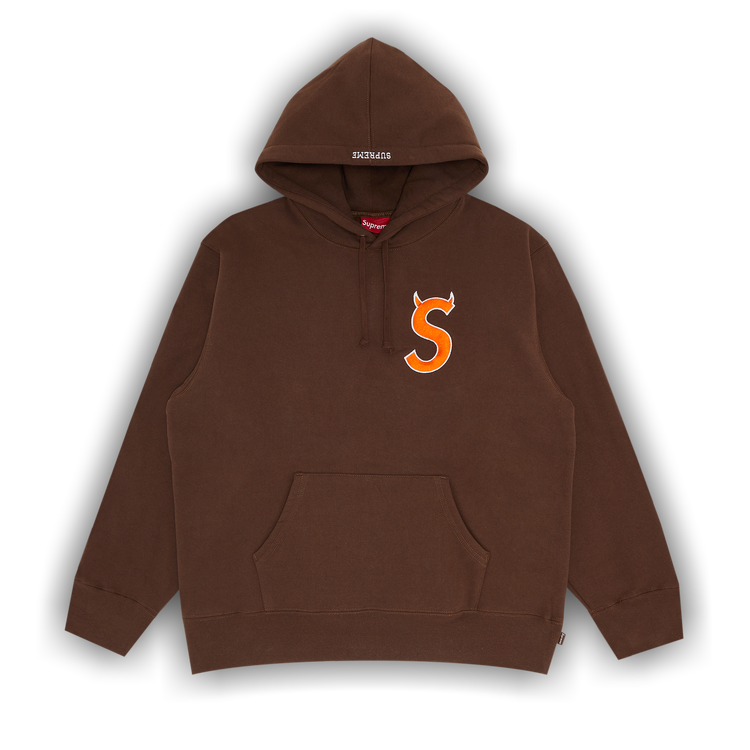 Supreme S Logo Hooded Sweatshirt 'Brown'