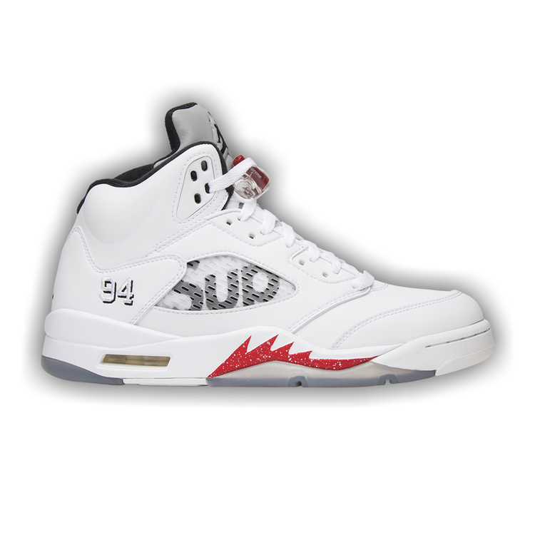Buy Supreme x Air Jordan 5 Retro White 824371 101 GOAT