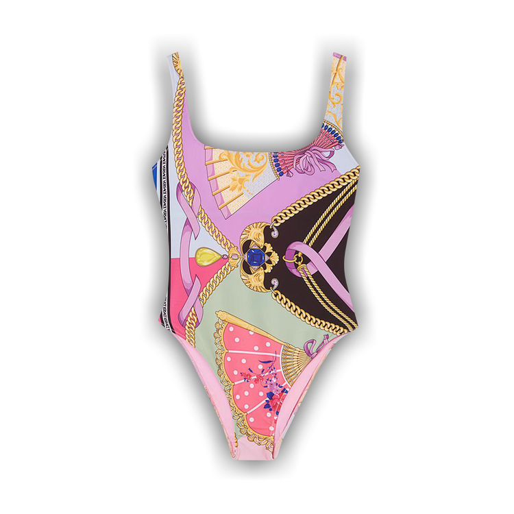 Buy Versace La Greca Rainbow One Piece Swimsuit 'Multicolor