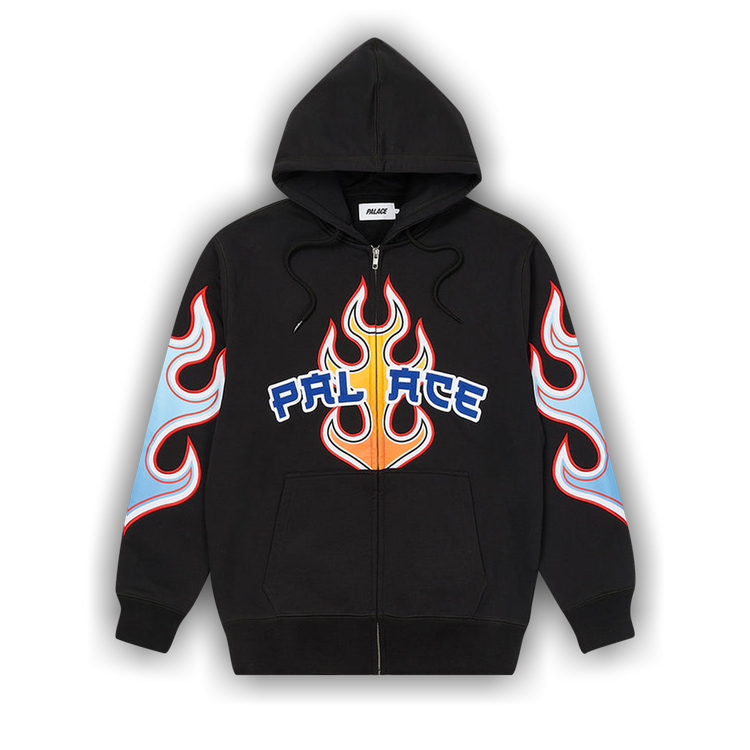 Palace Flame Zip Hood 'Black'