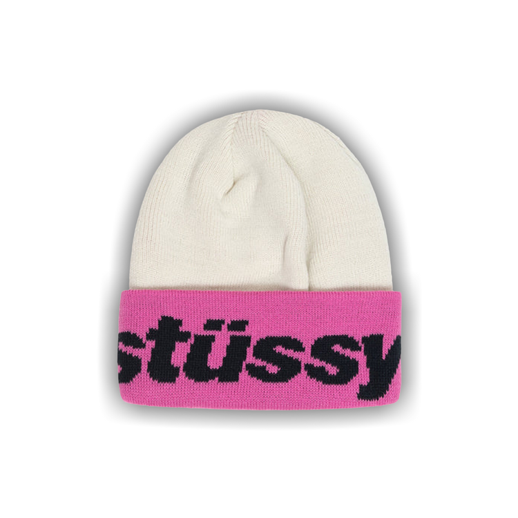タイムセール 探し方 Helvetica Stussy Buy Jacquard WHIT 1321113 - 'White' Beanie 帽子