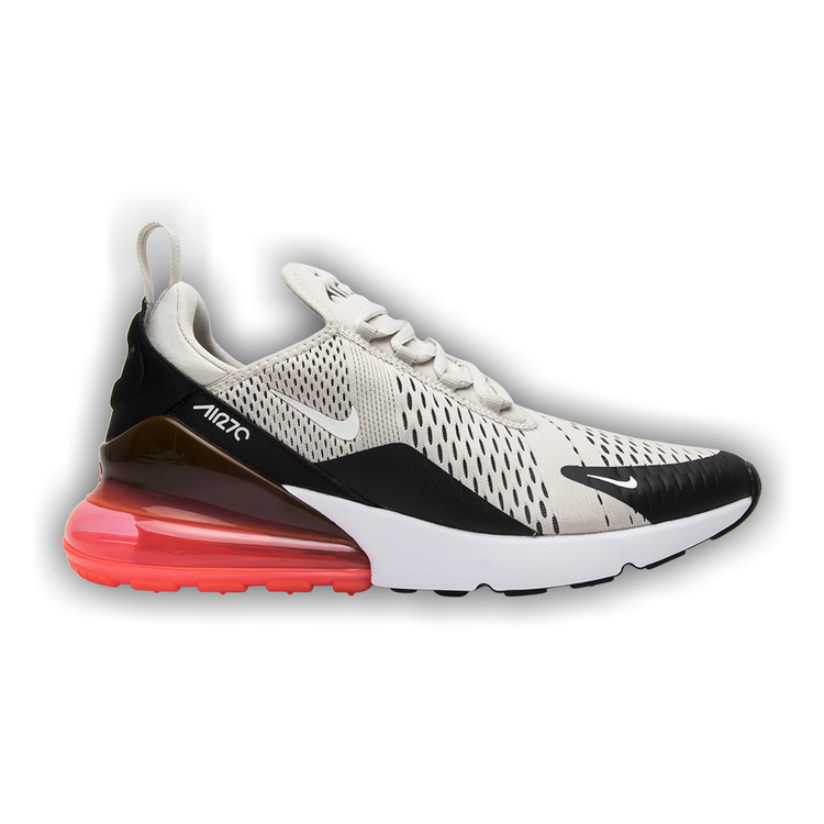 Nike Mens Air Max 270 Running Shoes Black/Light Bone/Hot Punch/White Size 08.5