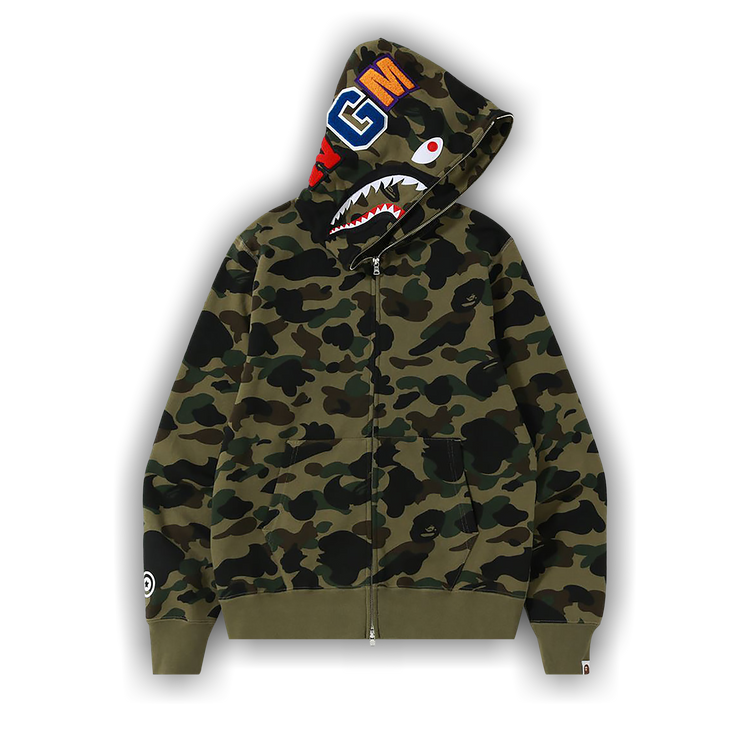 Buy BAPE 1st Camo Shark Full Zip Hoodie Green 1I20 115 004 GREEN GOAT CA