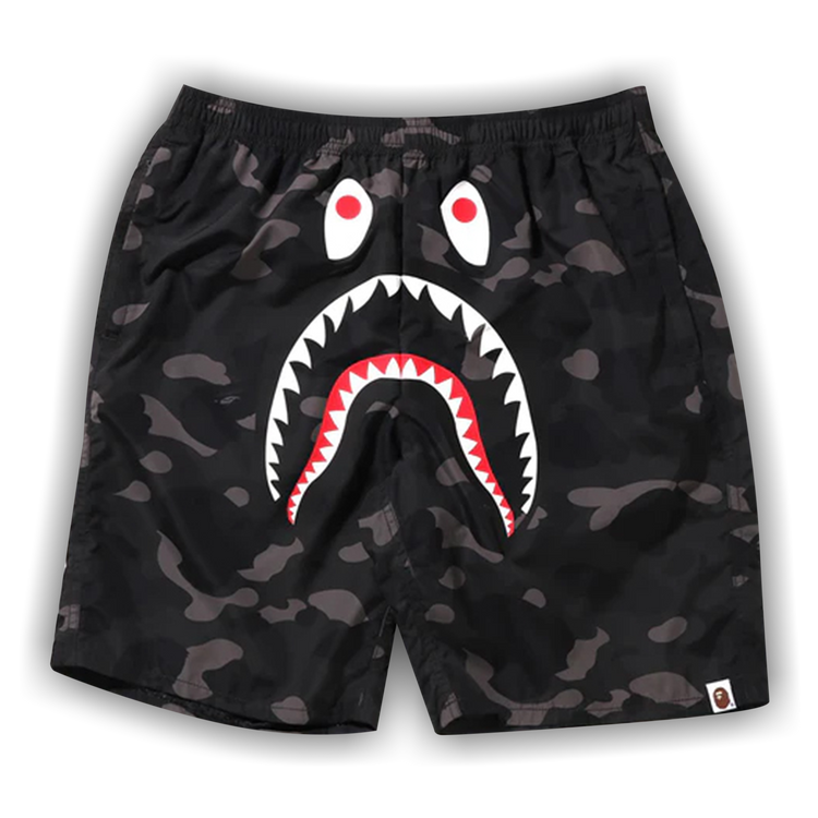 Buy BAPE Color Camo Shark Beach Shorts Black 1I30 153 016 BLACK GOAT CA