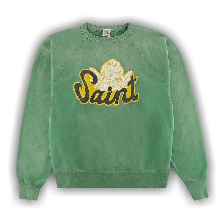 Buy Saint Michael Angel Crewneck 'Green' - SM A22 0000 021 Buy Saint Michael Angel Crewneck 'Green' - SM A22 0000 021
