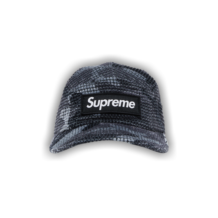 Buy Supreme Camo Grid Velvet Camp Cap 'Black Camo' - FW22H22 BLACK