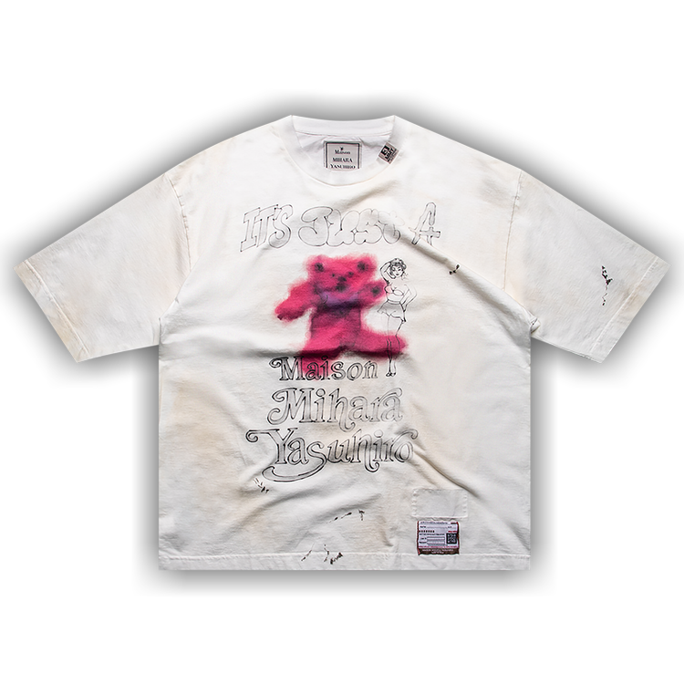 Buy Maison Mihara Yasuhiro Distressed Graffiti Tee 'White