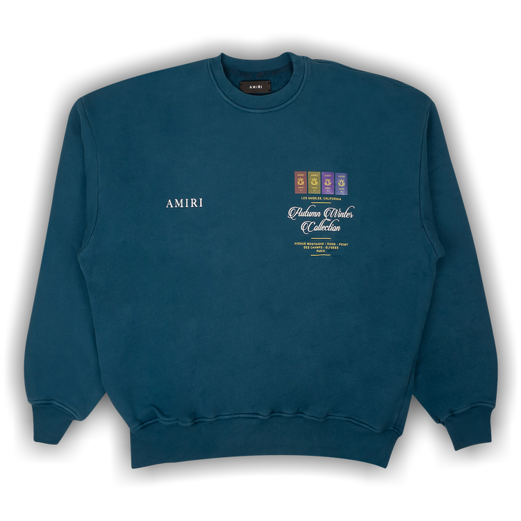 Buy Amiri Giveaway Crewneck Sweatshirt 'Blue' - MJCX001PBU BLUE | GOAT