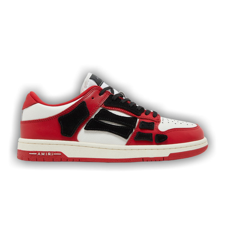 【送料&関税込】AMIRI Red And Black Leather Sneakers Black & Red Skel-Top Low Sneakers by AMIRI on Sale
