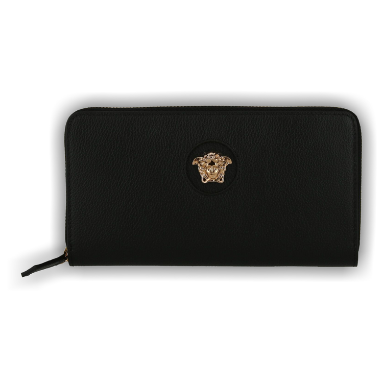 Buy Versace La Medusa Leather Continental Wallet 'Black