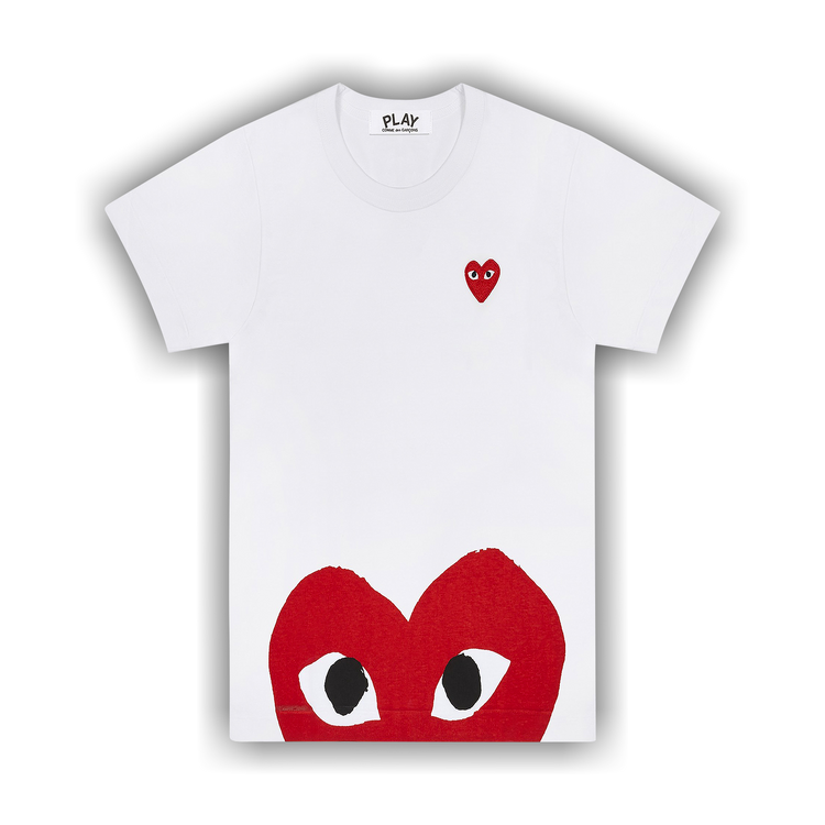 Comme des Garcons PLAY Tシャツ Heart Face Graphic Tee マルチ Comme Des Garçons Play Heart Eyes T-shirt | White | FARFETCH CA