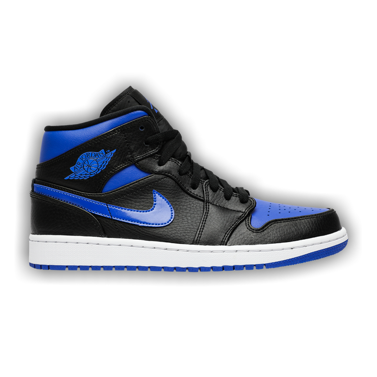 black and blue jordan 1 mid