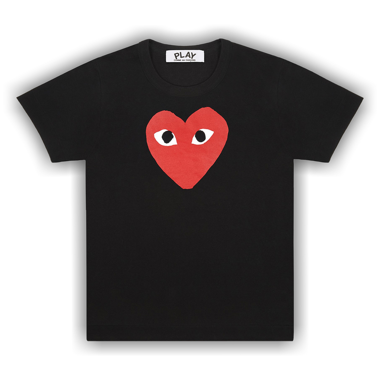 Comme des Garcons Play Red Heart T Shirt Black